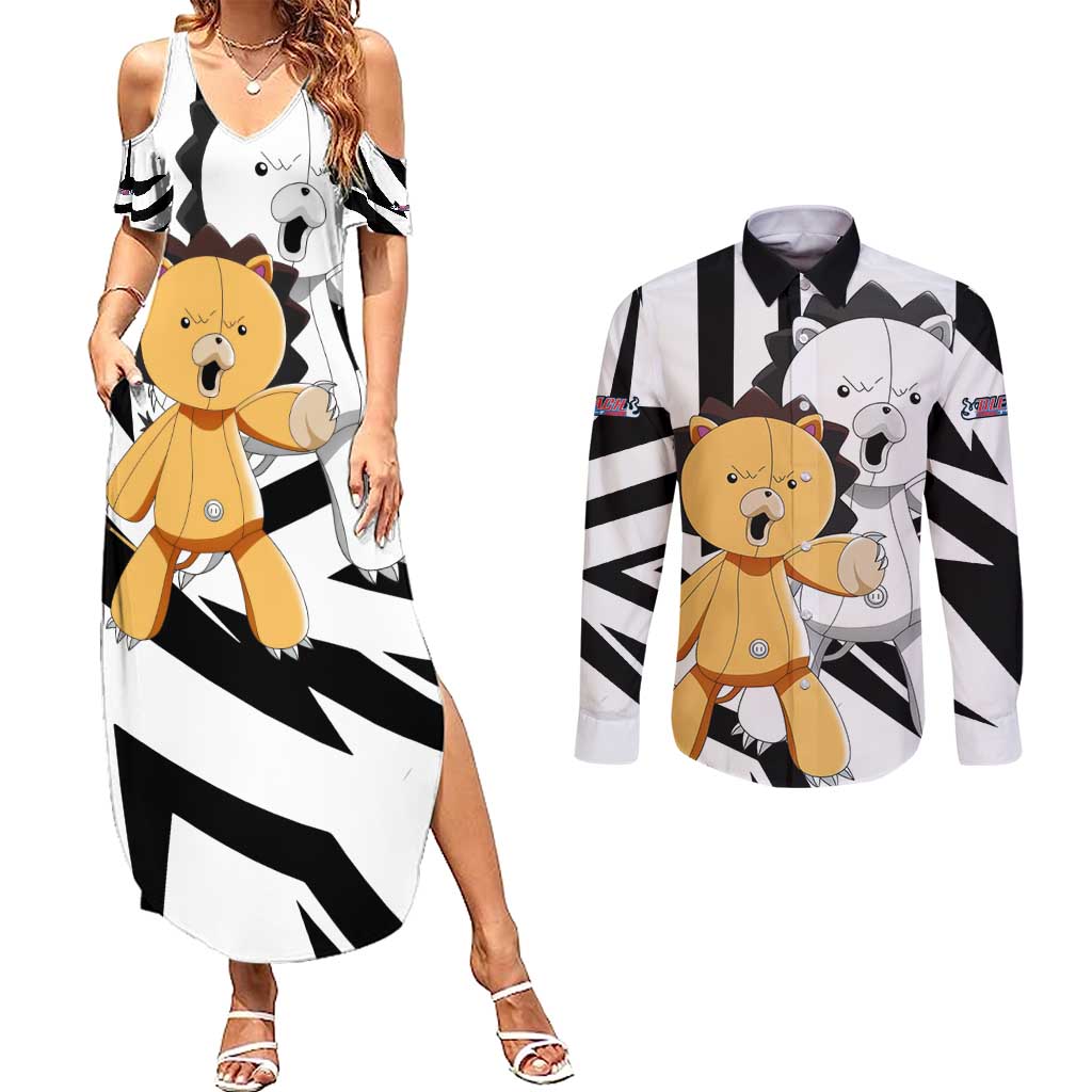 Kon - Bleach Couples Matching Summer Maxi Dress and Long Sleeve Button Shirt Anime Mix Manga Style