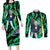 Rebecca Cyberpunk Couples Matching Long Sleeve Bodycon Dress and Long Sleeve Button Shirt Anime Style