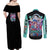 Yamato V3 One Piece Couples Matching Off Shoulder Maxi Dress and Long Sleeve Button Shirt Abtract Style