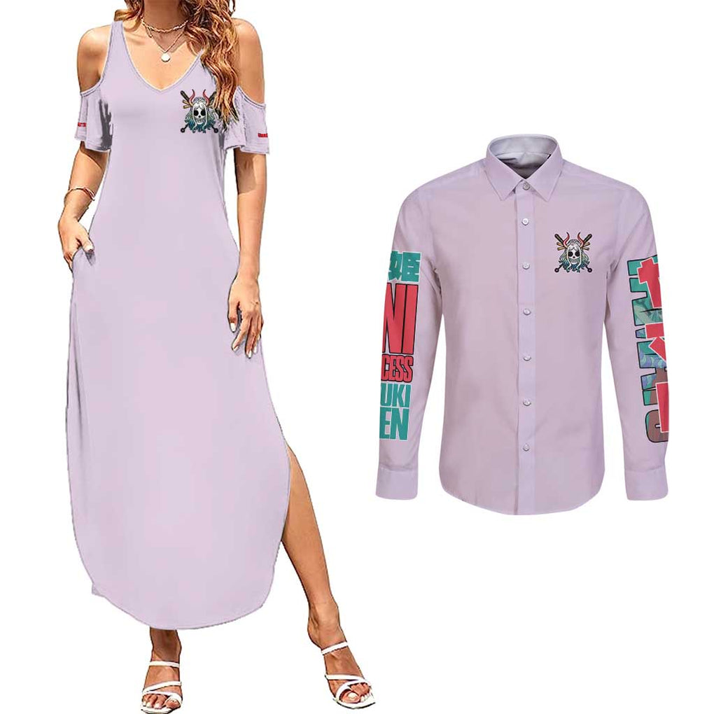 Yamato V2 One Piece Couples Matching Summer Maxi Dress and Long Sleeve Button Shirt Anime Style