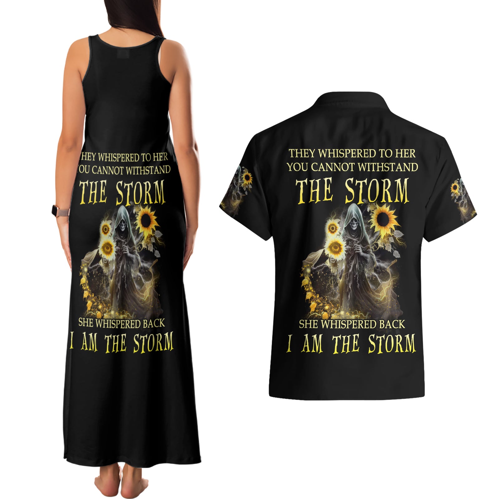 i-am-the-storm-reaper-sunflower-roses-wings-couples-matching-tank-maxi-dress-and-hawaiian-shirt