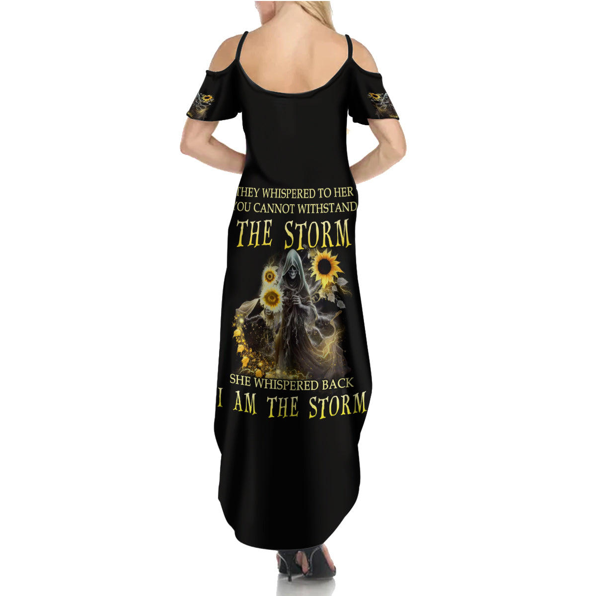 i-am-the-storm-reaper-sunflower-roses-wings-summer-maxi-dress