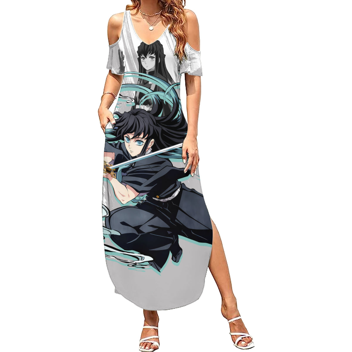 Muichiro Tokito Summer Maxi Dress Demon Slayer