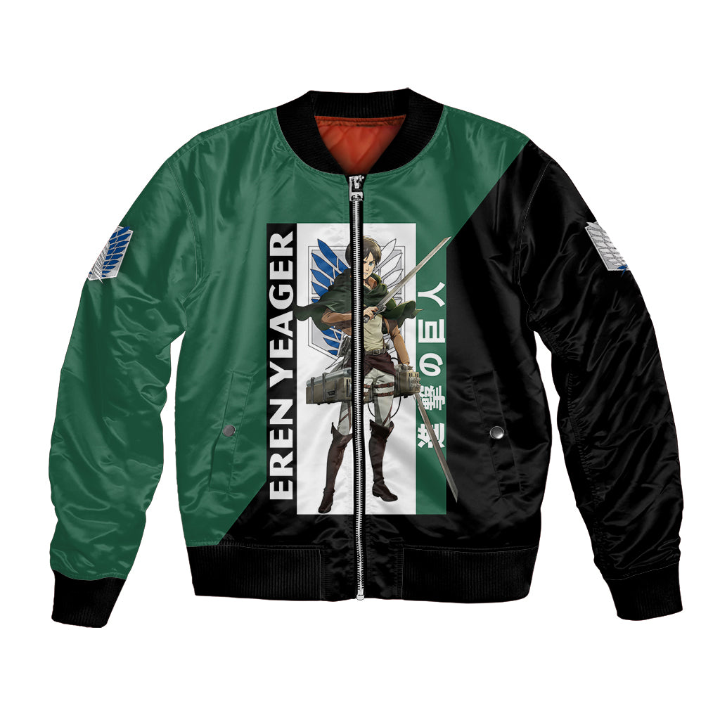 Eren Yeager Bomber Jacket Attack On Tittan Anime Style