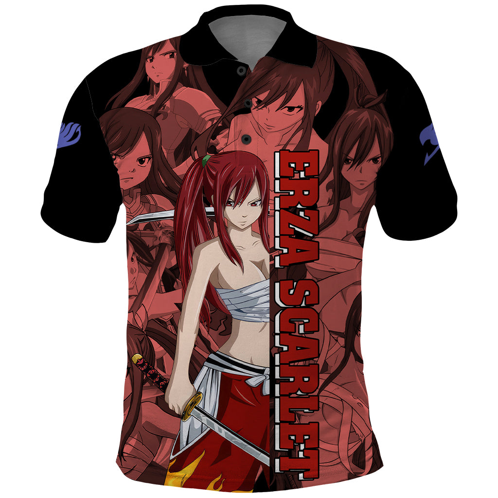 Erza Scarlet Fairy Tail Polo Shirt Anime Mix Manga Style