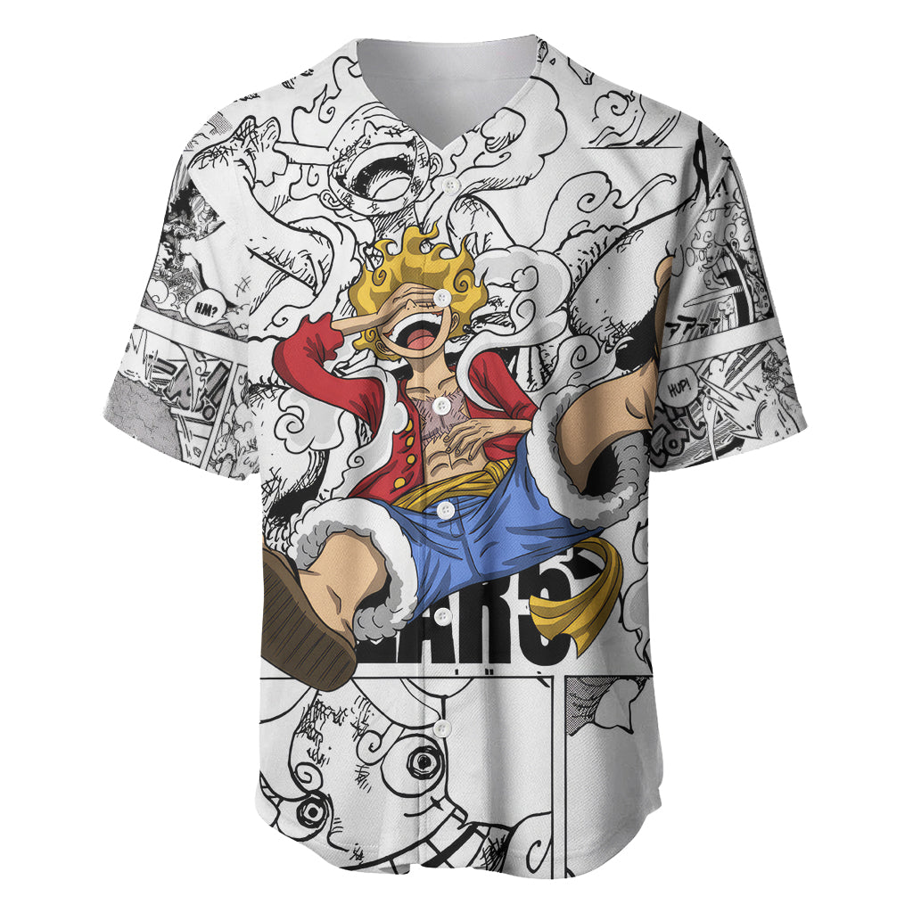 Luffy Gear 5 Awakening - One Piece Baseball Jersey Anime Mix Manga Style