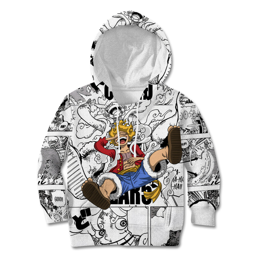 Luffy Gear 5 Awakening - One Piece Kid Hoodie Anime Mix Manga Style