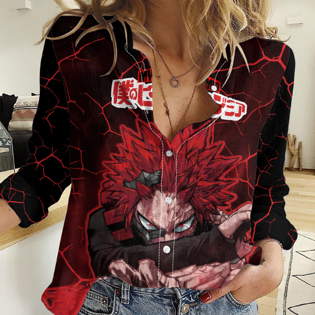 Eijiro Kirishima - My Hero Academia Women Casual Shirt Anime Style