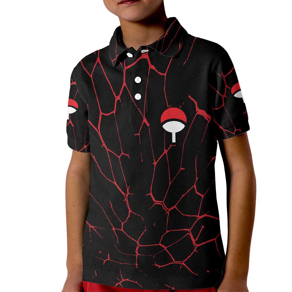 Trippy Sasuke Uchiha Naruto Kid Polo Shirt Anime Style