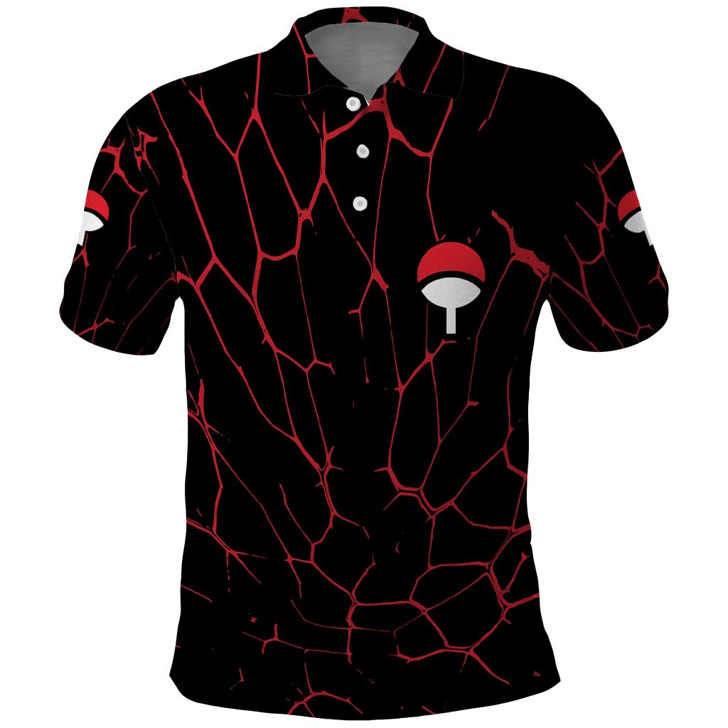 Trippy Sasuke Uchiha Naruto Polo Shirt Anime Style