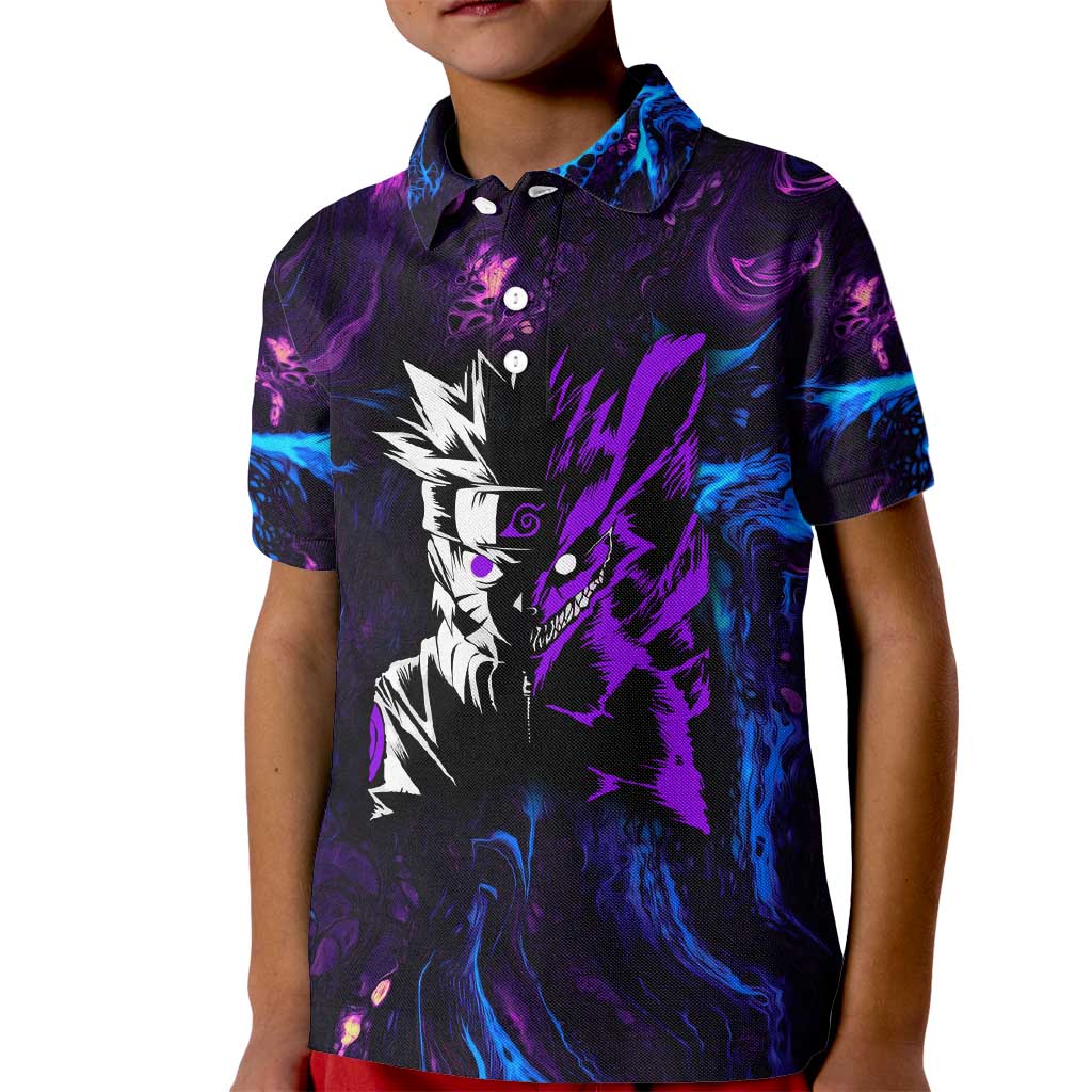 Naruto Awakened Beast Kid Polo Shirt Anime Style