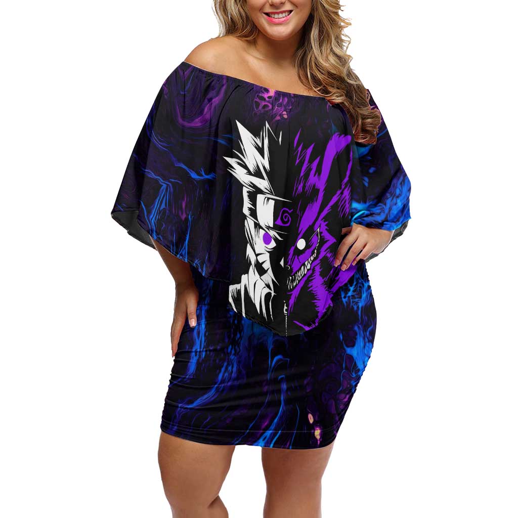 Naruto Awakened Beast Off Shoulder Short Dress Anime Style