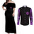 Gojo Satoru Hollow Purple Jujutsu Kaisen Couples Matching Off Shoulder Maxi Dress and Long Sleeve Button Shirt Anime Style