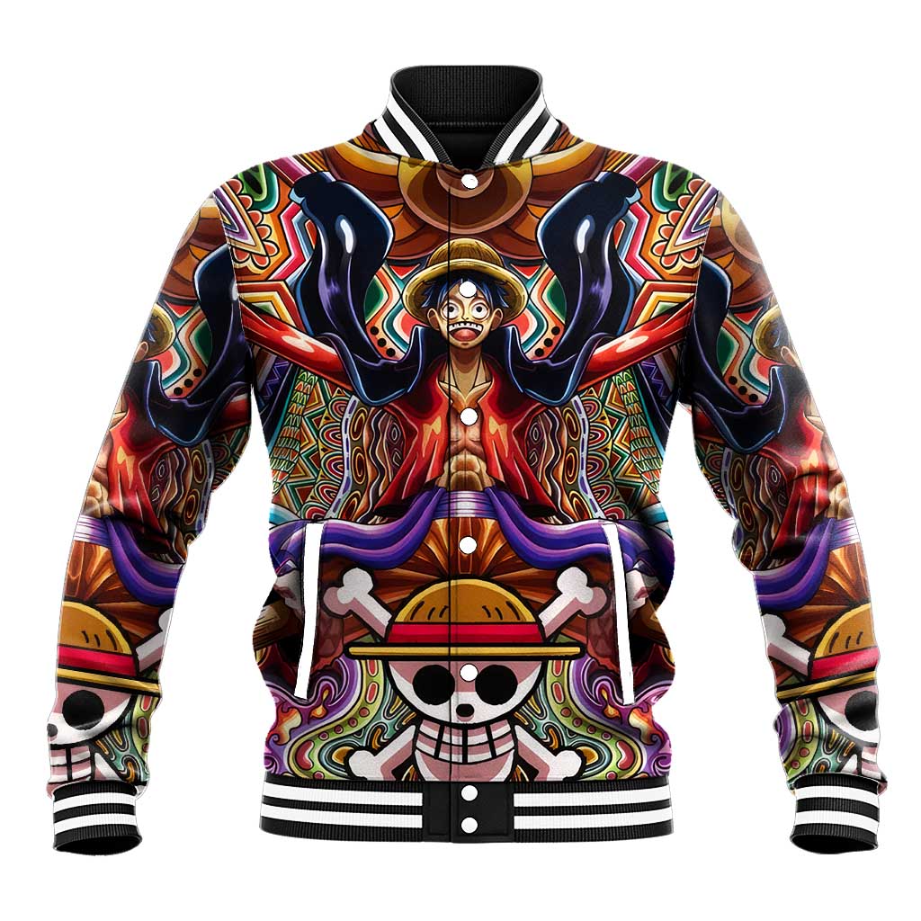 Trippy Monkey D. Luffy One Piece Baseball Jacket Anime Mix Hippie Style