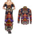 Trippy Monkey D. Luffy One Piece Couples Matching Summer Maxi Dress and Long Sleeve Button Shirt Anime Mix Hippie Style