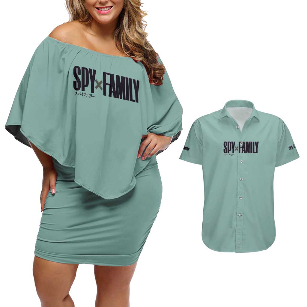 Forgers Spy x Family Couples Matching Off Shoulder Short Dress and Hawaiian Shirt Anime Style