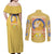 Cute Psyduck Poke Couples Matching Off Shoulder Maxi Dress and Long Sleeve Button Shirt Anime Style