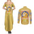 Cute Psyduck Poke Couples Matching Summer Maxi Dress and Long Sleeve Button Shirt Anime Style