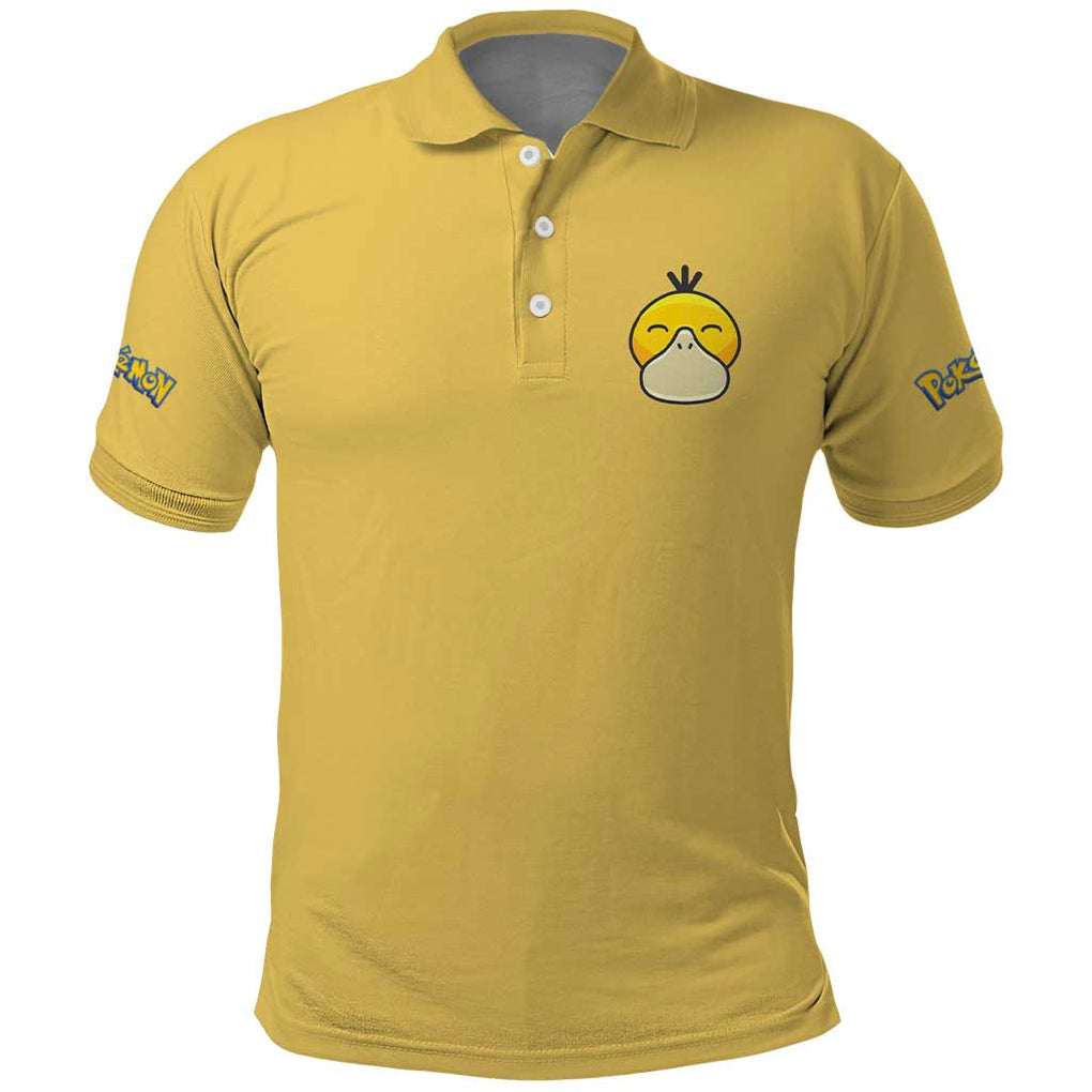 Cute Psyduck Poke Polo Shirt Anime Style