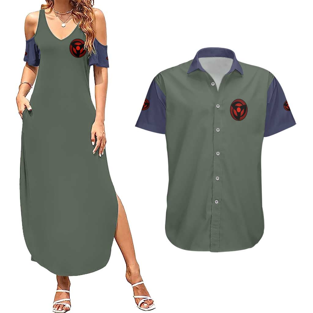 Hatake Kakashi Naruto Shippuden Couples Matching Summer Maxi Dress and Hawaiian Shirt Anime Style