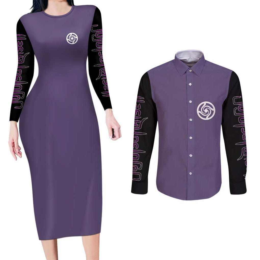 Sensei Gojo Satoru - Jujutsu Kaisen Couples Matching Long Sleeve Bodycon Dress and Long Sleeve Button Shirt Japan Anime Style