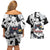 Panda Jujutsu Kaisen Couples Matching Off Shoulder Short Dress and Hawaiian Shirt Japan Anime Style