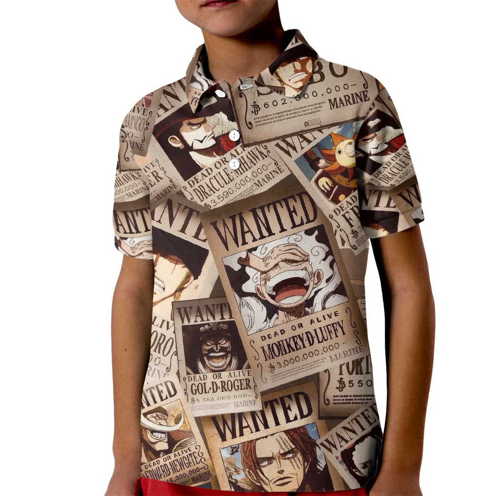 One Piece Wanted - One Piece Kid Polo Shirt Anime Style