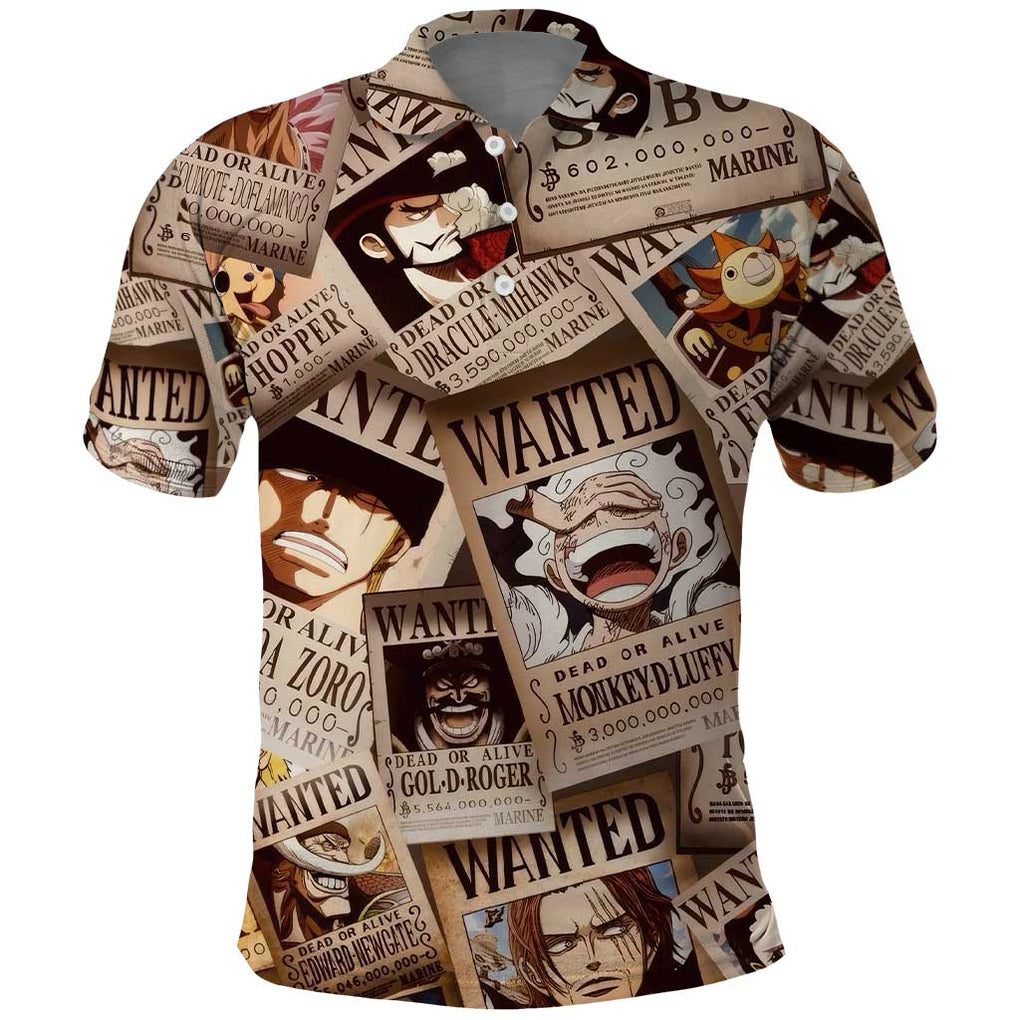 One Piece Wanted - One Piece Polo Shirt Anime Style