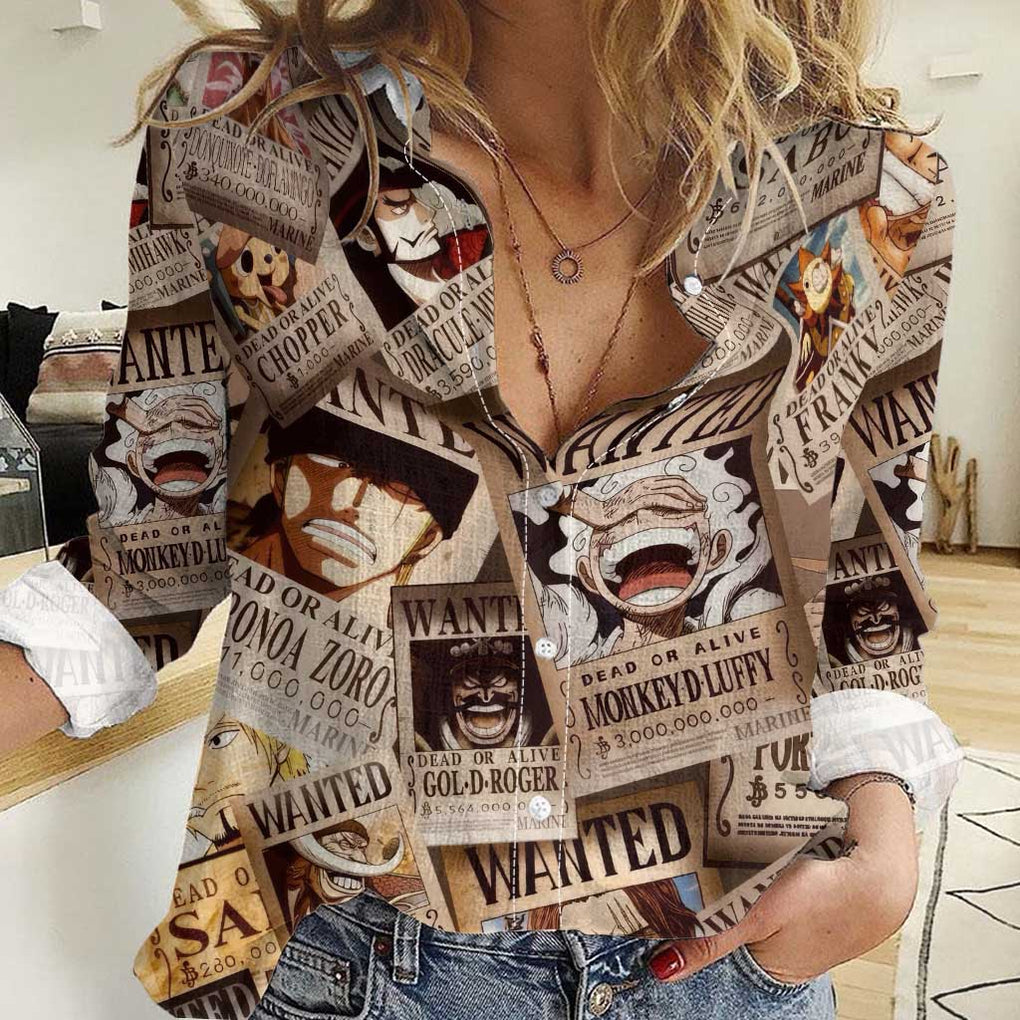 One Piece Wanted - One Piece Women Casual Shirt Anime Style