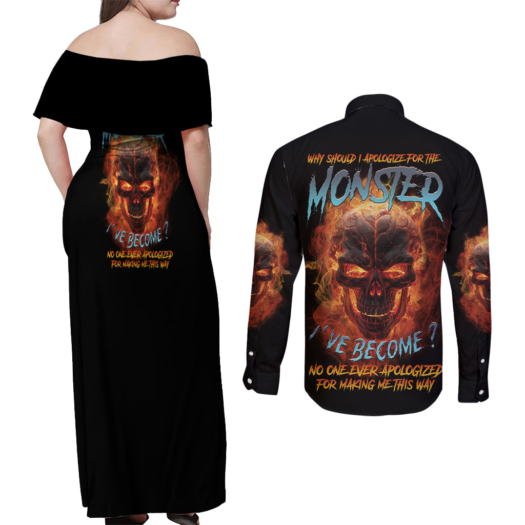 why-should-i-apologize-for-the-monster-couples-matching-off-shoulder-maxi-dress-and-long-sleeve-button-shirt