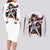 Mankanshoku Mako Couples Matching Long Sleeve Bodycon Dress and Long Sleeve Button Shirt Kill la Kill