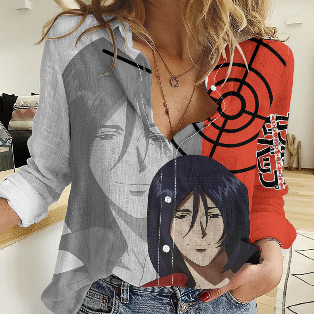 Grencia Mars Elijah Guo Eckener Cowboy Bebop Women Casual Shirt Anime Style