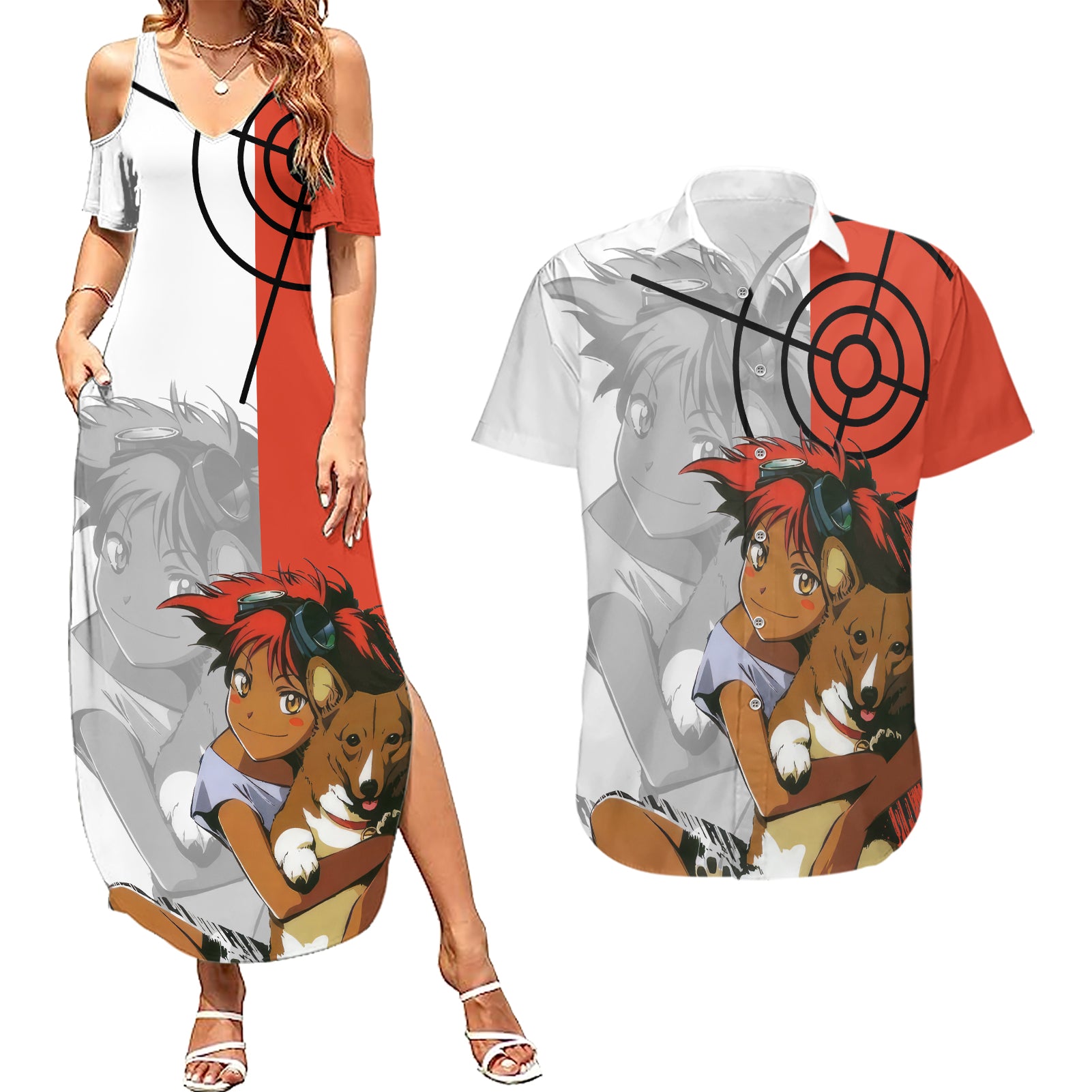 Edward Wong Hau Pepelu Tivrusky IV Cowboy Bebop Couples Matching Summer Maxi Dress and Hawaiian Shirt Anime Style