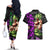 Super Saijan Broly - Dragon Ball Couples Matching Off The Shoulder Long Sleeve Dress and Hawaiian Shirt Anime Mix Pattern Style