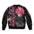 Black Goku Bomber Jacket Anime Mix Text Pattern Abstract Style