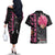 Black Goku Couples Matching Off The Shoulder Long Sleeve Dress and Hawaiian Shirt Anime Mix Text Pattern Abstract Style