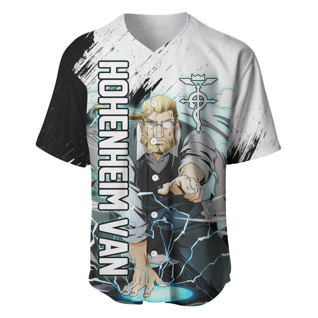 Hohenheim Van - Fullmetal Alchemist Baseball Jersey Anime Grunge Pattern Style