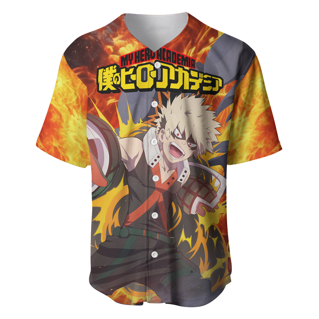 Katsuki Bakugou - My Hero Academia Baseball Jersey Anime Style