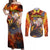 Katsuki Bakugou - My Hero Academia Couples Matching Off Shoulder Maxi Dress and Long Sleeve Button Shirt Anime Style