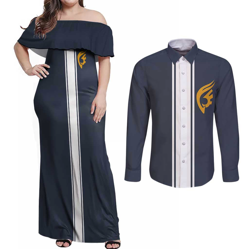 Jellal Fernandes - Fairy Tail Couples Matching Off Shoulder Maxi Dress and Long Sleeve Button Shirt Anime Uniform Style