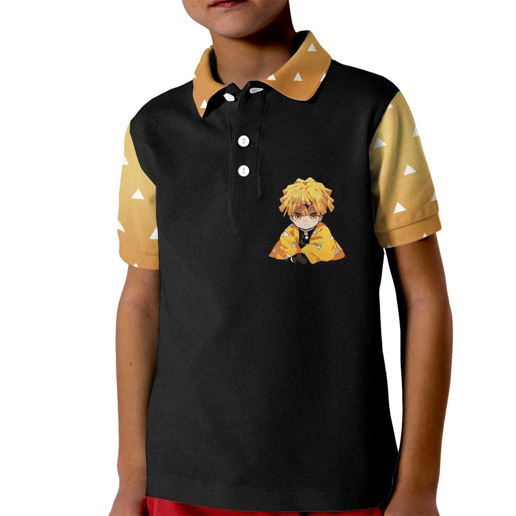 Agatsuma Zenitsu Demon Slayer Kid Polo Shirt Anime Style