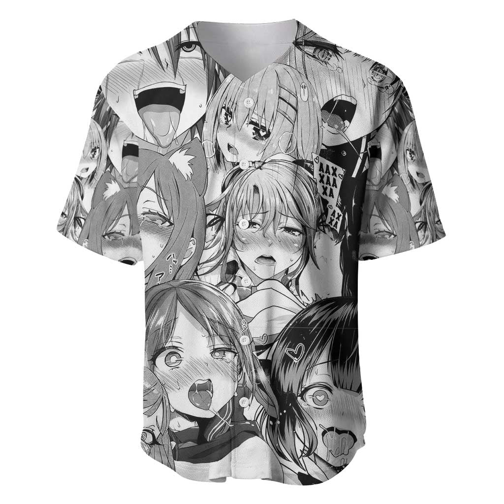 Ahegao Manga Collage Baseball Jersey Anime Style