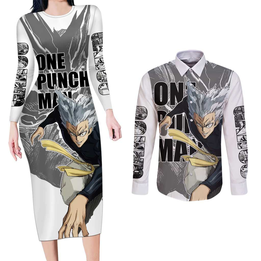 Garou - One Punch Man Couples Matching Long Sleeve Bodycon Dress and Long Sleeve Button Shirt Anime Style