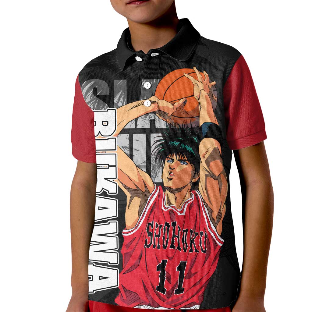 Rukawa Kaede - Slam Dunk Kid Polo Shirt Anime Style