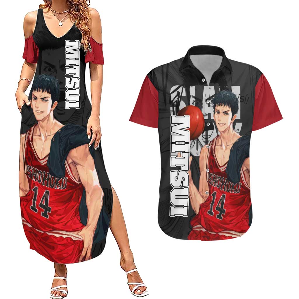 Hisashi Mitsui - Slam Dunk Couples Matching Summer Maxi Dress and Hawaiian Shirt Anime Style