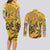 Dio Brando oJo's Bizarre Adventure Couples Matching Long Sleeve Bodycon Dress and Long Sleeve Button Shirt Anime Style