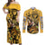 Dio Brando oJo's Bizarre Adventure Couples Matching Off Shoulder Maxi Dress and Long Sleeve Button Shirt Anime Style