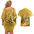 Dio Brando oJo's Bizarre Adventure Couples Matching Off Shoulder Short Dress and Hawaiian Shirt Anime Style