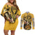 Dio Brando oJo's Bizarre Adventure Couples Matching Off Shoulder Short Dress and Long Sleeve Button Shirt Anime Style