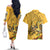 Dio Brando oJo's Bizarre Adventure Couples Matching Off The Shoulder Long Sleeve Dress and Hawaiian Shirt Anime Style